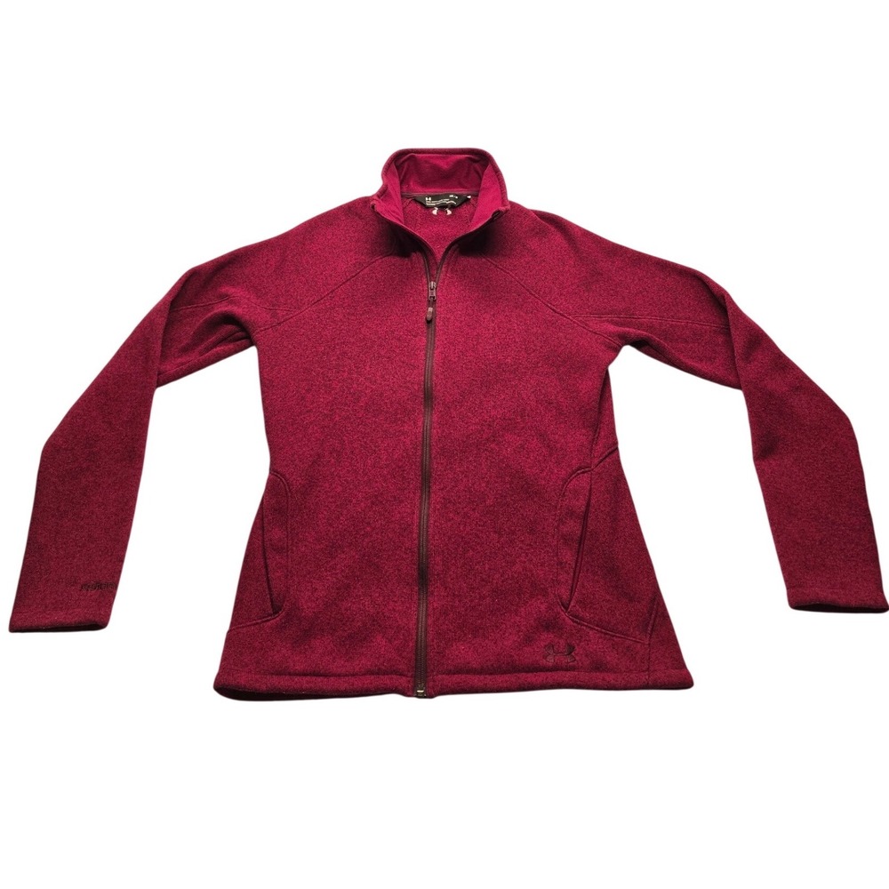 Under Armour Storm ColdGear Sweater Fleece Full Zip Jacket Maroon‎ Mens Medium